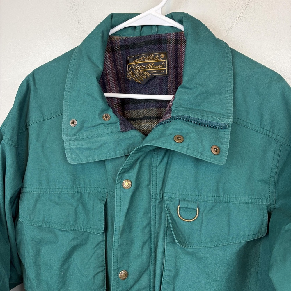 Vintage Eddie Bauer Coat Mens Small‎ Green Mountain Parka Wool Lined Outdoor 90s